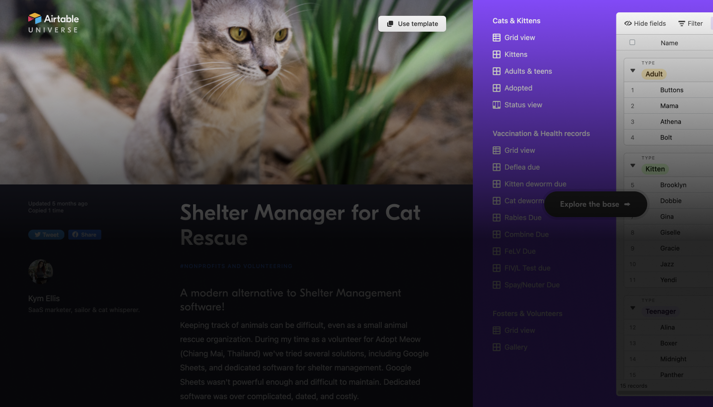 Using no-code to build shelter software for animal rescuers